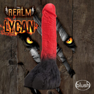 beast werewolf dildo red on the shaft with hairy balls