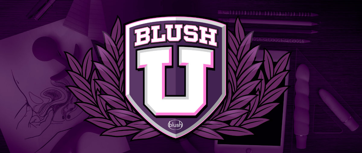 Blush U logo in a banner