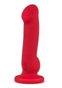 red hard vibrating smooth dildo with suction cup silicone
